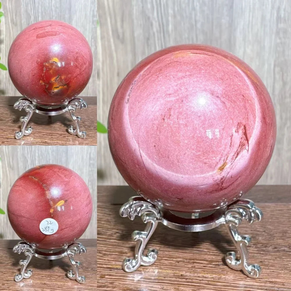 Natural Mookaite Geode Crystal Sphere – Unique Décor Raw cracked stone design with stand. Perfect for home décor, Reiki energy, and meaningful gift ideas.