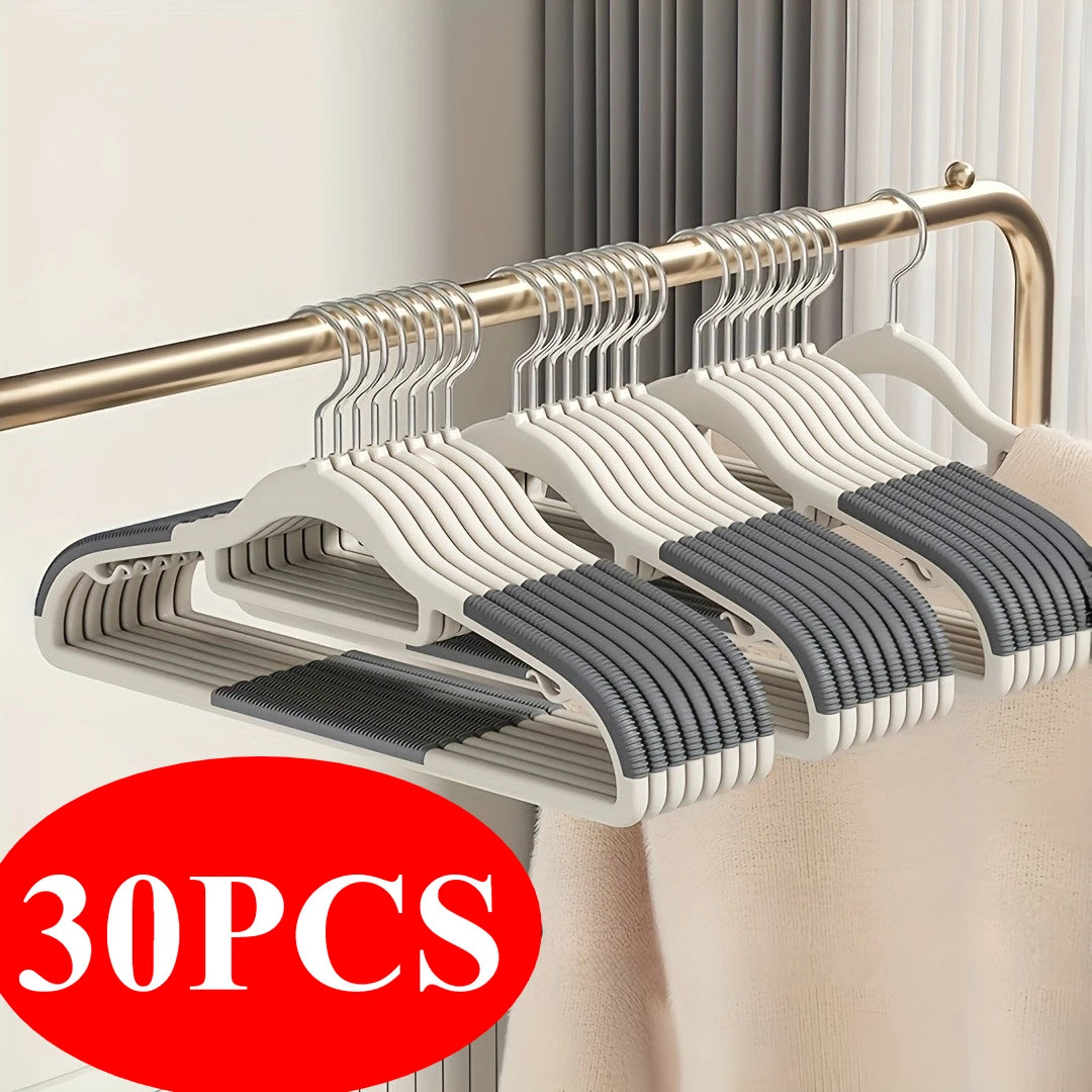 30Pcs Set of Non-slip Hangers Sturdy and Durable Rotating Hook Hangers Laundry Bathroom & Bedroom Clothes Hangers Organization