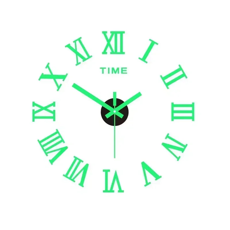 3D Luminous Wall Clock Frameless Acrylic DIY Digital Clock Wall Stickers Mute Clock for Office Living Room Bedroom Wall Decor