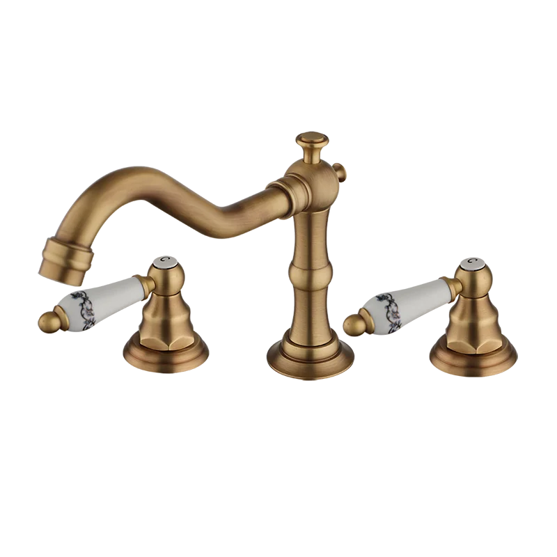 Bathroom Basin Faucet Set – Double-Handle Deck-Mounted
Includes 3-piece brass and chrome taps for hot and cold water. Stylish and durable mixer faucet set for bathtubs and sinks.