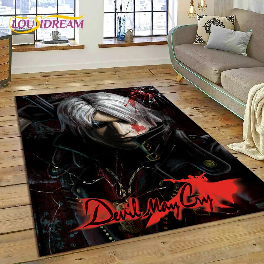 DMC Game 3D D-Devil May Cry cartoon Rug Carpet for Living Room Bedroom Home Decor,Floor Mat Non-slip Decoration for Sofa Doormat