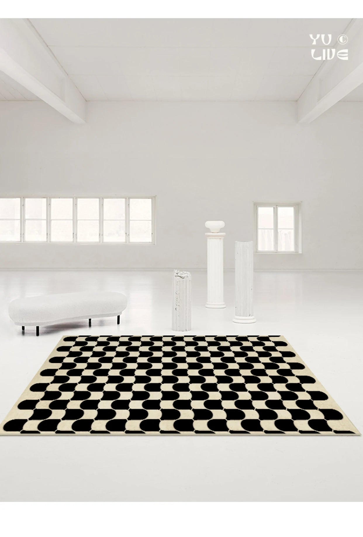 French Retro Rugs for Bedroom Checkerboard Living Room Decoration Carpet Ins Wind Plaid Bedside Floor Mat Large Area Plush Rug