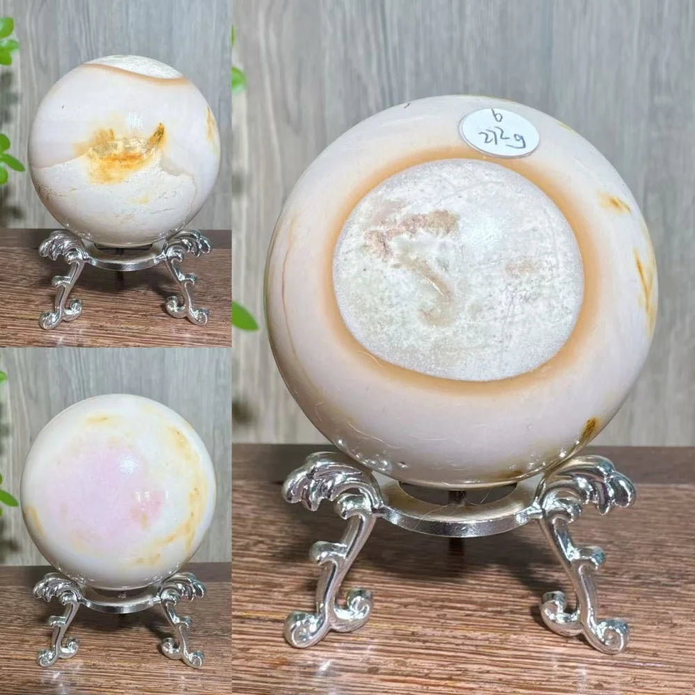 Natural Mookaite Geode Crystal Sphere – Unique Décor Raw cracked stone design with stand. Perfect for home décor, Reiki energy, and meaningful gift ideas.