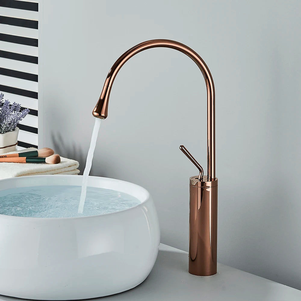 Modern Basin Faucet Bathroom Sink Faucets 360 Rotation Deck Mounted Bathroom Faucet Hot Cold Water Tap Crane For Kitchen Or Bath