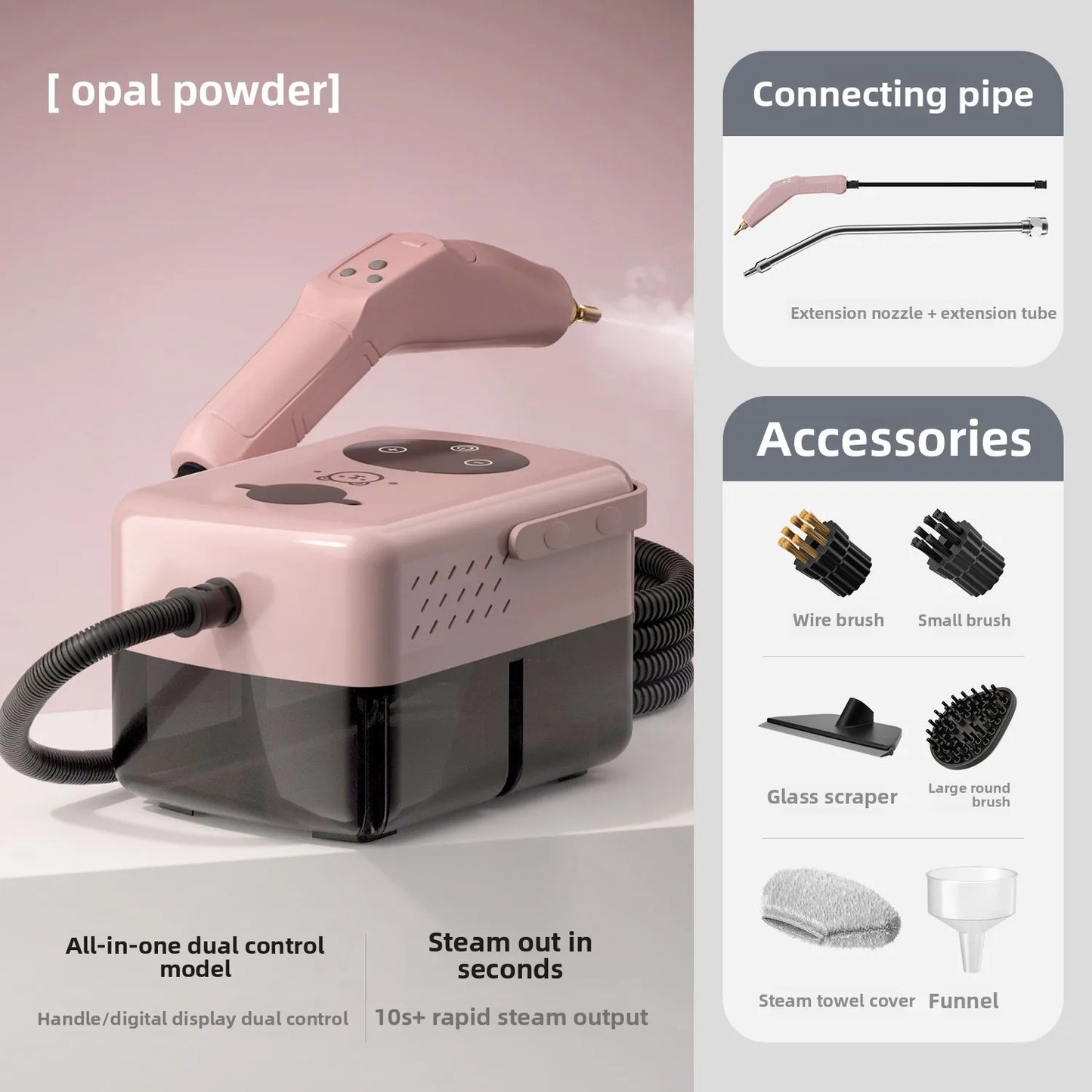Handheld Steam Cleaner, High-Temperature Steam Sanitizer Adjustable Steam pressure 30s Fast Heating Kitchen Grease Cleaner