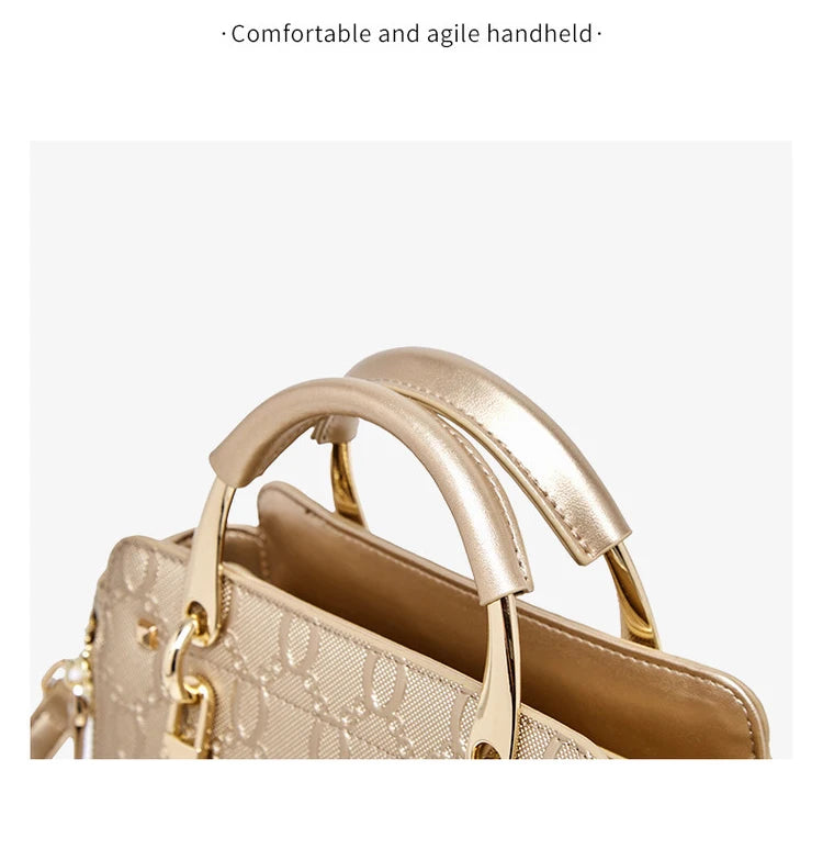 Cowhide Leather Women’s Handbag Luxury Design Elegant shoulder, crossbody, and tote style in one. Spacious and stylish, perfect for moms and everyday use.