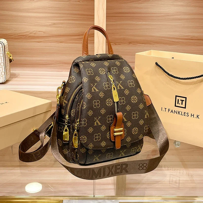 Women’s Fashion Leather Backpack Travel Ready Stylish and durable design, perfect for everyday use, school, or travel.