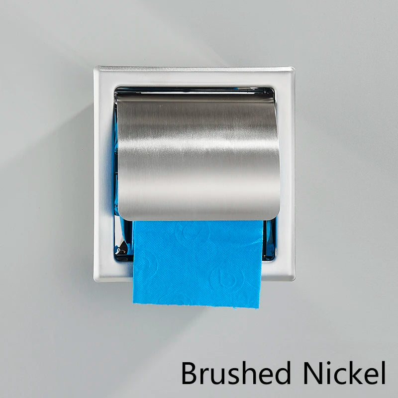 Bathroom Toilet Paper Holder 304 Stainless Steel Waterproof Roll Paper Box Black Tissue Box Holder Bathroom Hardware Accessories