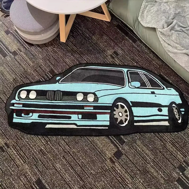 Bedroom Carpet Boys Room Decoration Rug Car Shape Floor Mat Car Lover Gifts for Boy Home Decor Bedside Mats Soft Fluff Shaggy