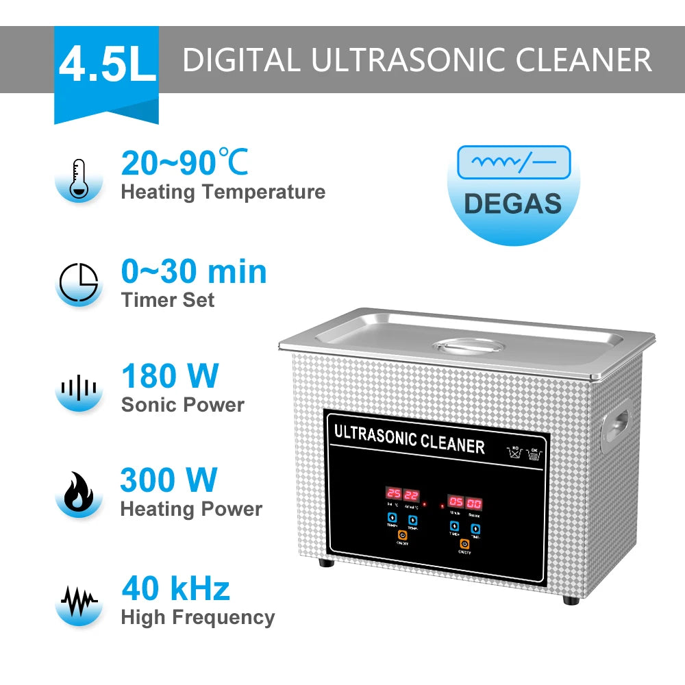 2L 3L 4L 6L 10L 15L 22L 30L Digital Ultrasonic Bath 600W Heater Timer Degas Clean Basket Ultrasound Cleaner Cleaning Tool
