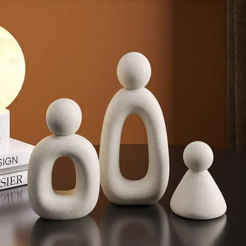 Simple Family Statue Modern Style Home Decor Hollow Sculpture Nordic Living Room Ornaments Bedroom Decoration Figurines Gift