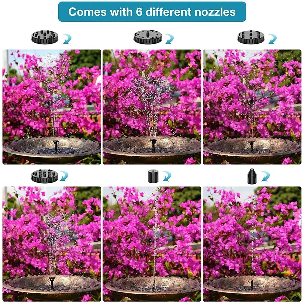 13cm, 16cm, 18cm Floating Solar Fountain Pumps - Perfect for Bird Baths, Garden Outdoor Water Pool and Pond Decoration