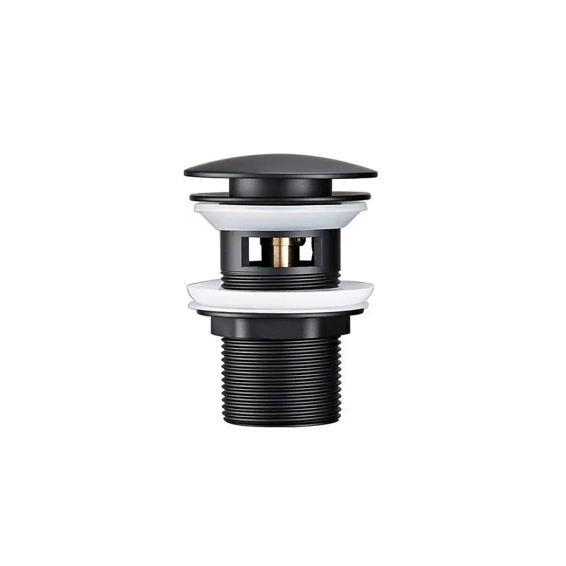 Basin Sink Drain Waste Pop Up Drain Stopper Push Button Bathroom Faucet Accessories