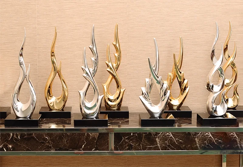 Marble Base Resin Sculpture Fenghshui Decoration Housewarming Gifts Home Livingroom Ornaments Office Study Accessories Crafts