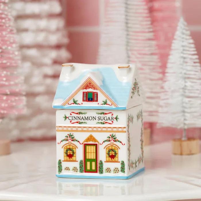 Holiday Village Spice House Set Mini Christmas Gingerbread Houses Jars Festive Decor Kitchen Countertop Christmas Candle