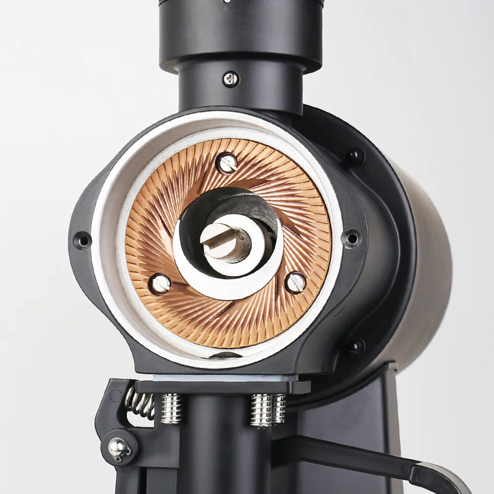 CAFOVO G198F Commercial Electric Grinder 98mm Titanium Coated Flat Burr 160 Settings 2500RPM 1000W Quantitative Coffee Miller
