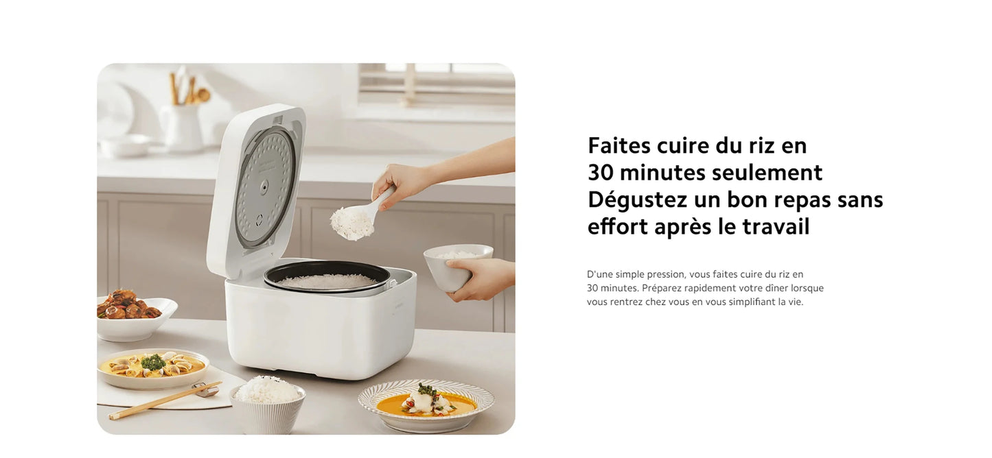 [Official] Xiaomi Multifunctional Rice Cooker 4L ultra-fast cooking Rice in 30 minutes, high heating power of 860 W, 10 menus functions, 24-hour programming