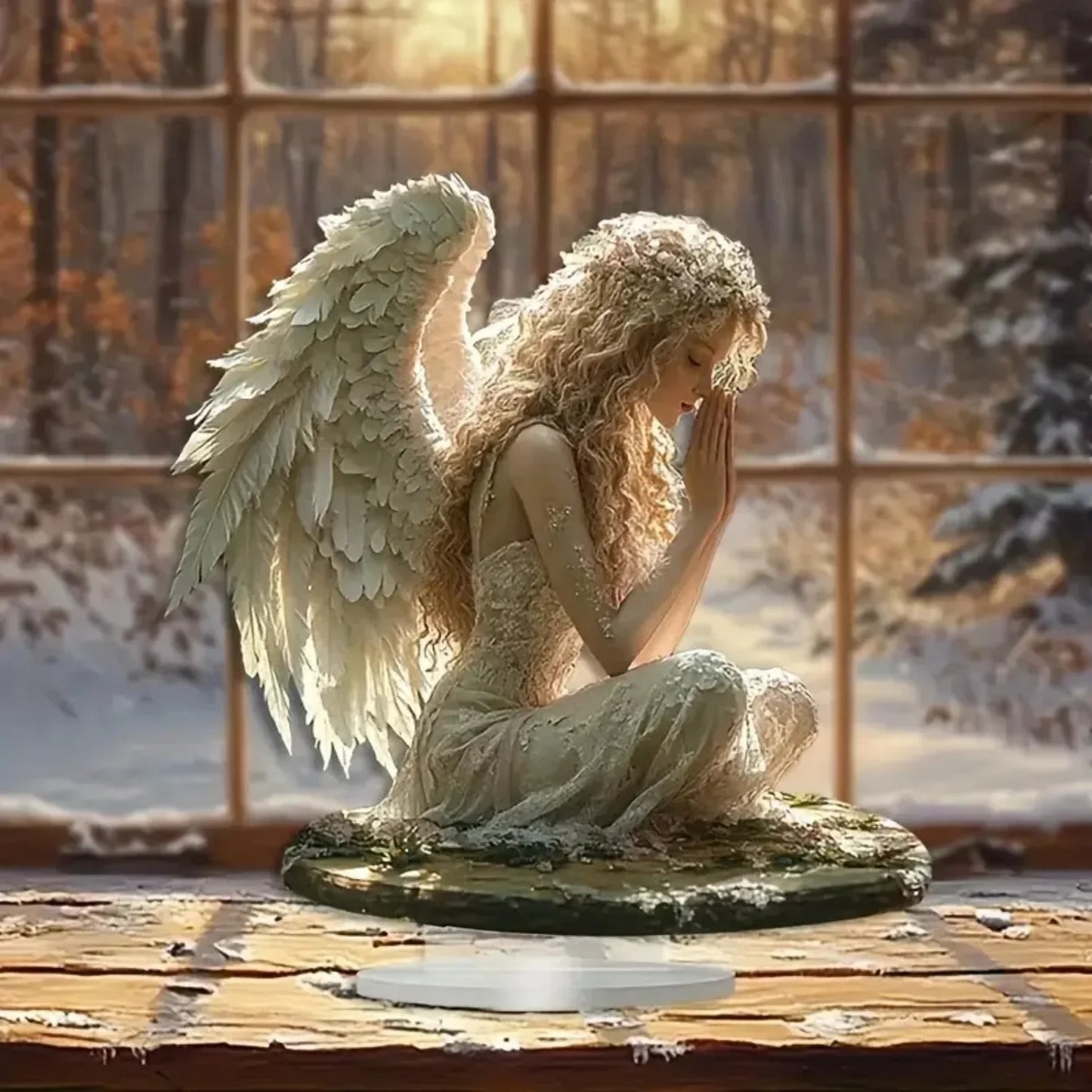Elegant Wings Fairy Angel Prayer 2D Flat Acrylic Table Decoration ,Home,Office,Cafe,room,Studio,Desktop Ornament