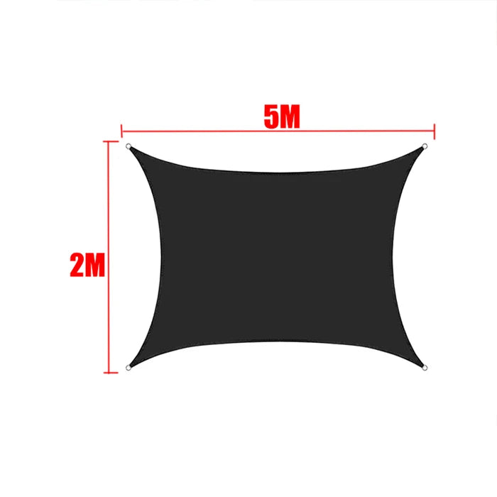 Black All size Waterproof Sun Shade Sail Square Rectangle Garden Terrace Canopy Pool Shade Triangle Camp Hiking Yard Awning