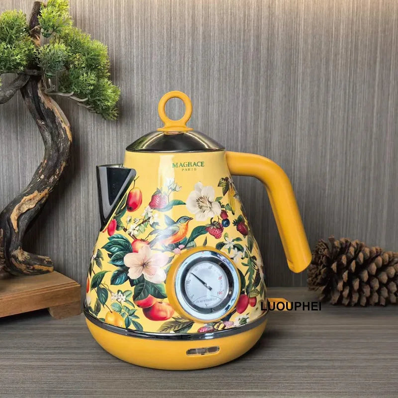 1.7L Retro Electric Kettle – 1850W
Stylish yellow design with built-in thermometer and auto shut-off. Made from 304 stainless steel for safe, fast boiling.