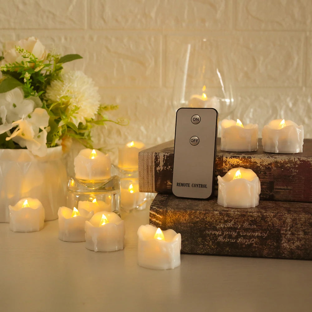Flameless LED Tealight Candles with Remote Timer
Battery-operated votive candles perfect for weddings, holidays, and everyday décor.