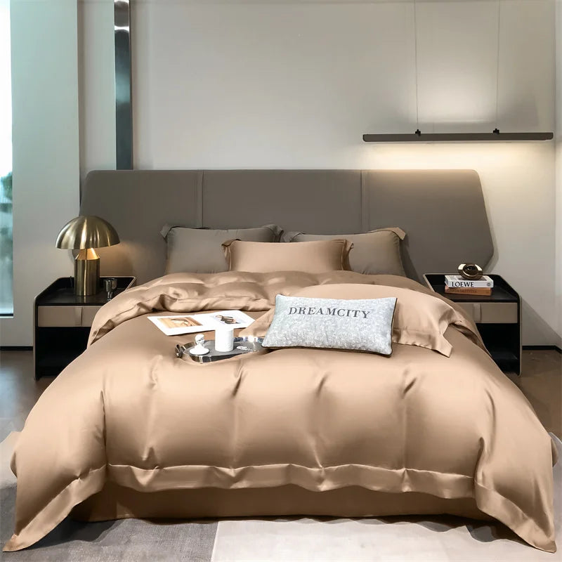 Dreamreal Pure Bamboo Bedding Set for Hotel Home Luxury Organic Bamboo Duvet Cover Fitted Bed Sheet Sets Pillowcase Cooling Soft