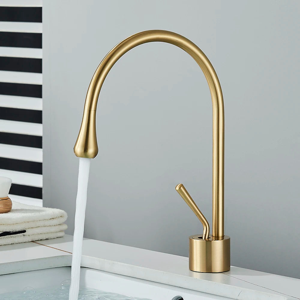 Modern Basin Faucet Bathroom Sink Faucets 360 Rotation Deck Mounted Bathroom Faucet Hot Cold Water Tap Crane For Kitchen Or Bath