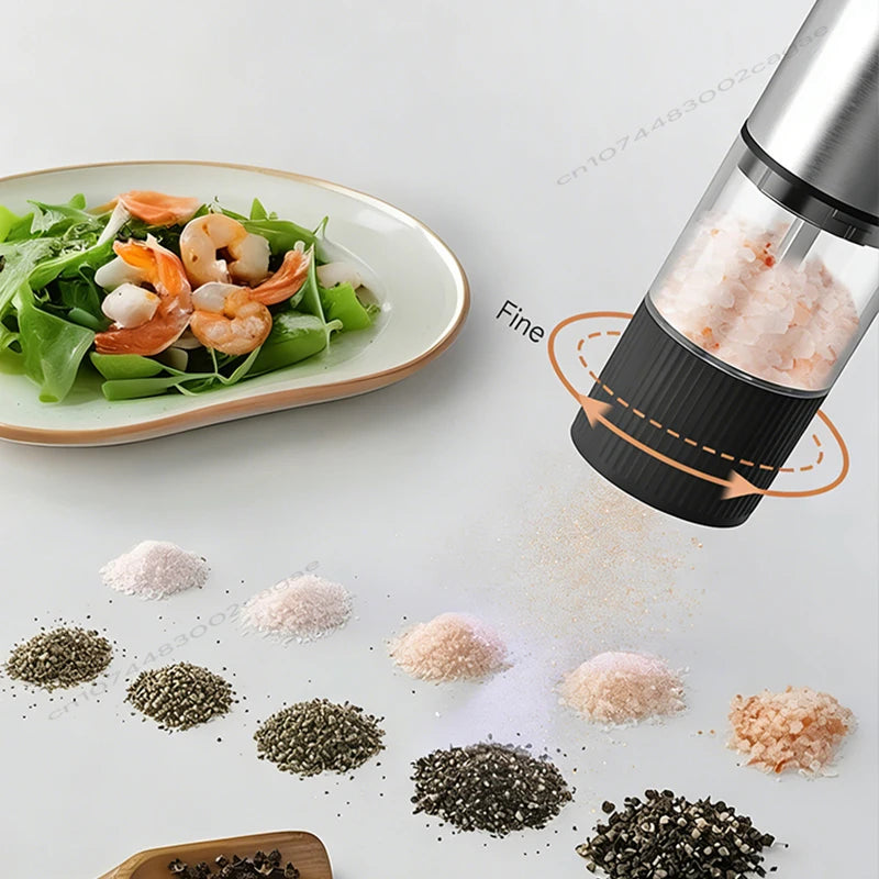 Electric Salt and Pepper Grinder Automatic Rechargeable Pepper Mill Shakers Adjustable Coarseness Kitchen Appliances