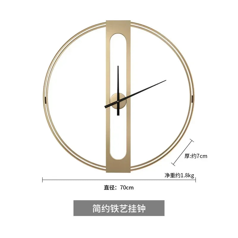 Nordic Light luxury creative decoration clock simple and fashionable living room clock Iron mute wall clock modern design decor