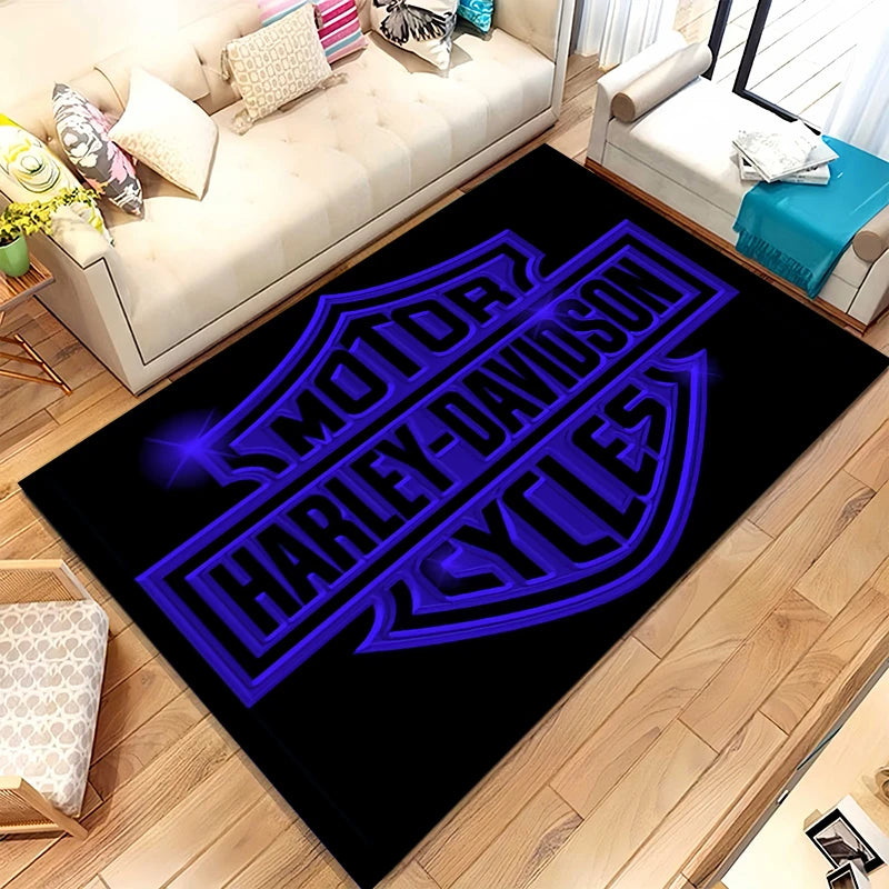 Retro H-Harleys Racing Moto Living Room Non-Slip Area Rug Soft Carpet for Bedroom Kids Playroom Sofa,Home Decor Doormat Gift