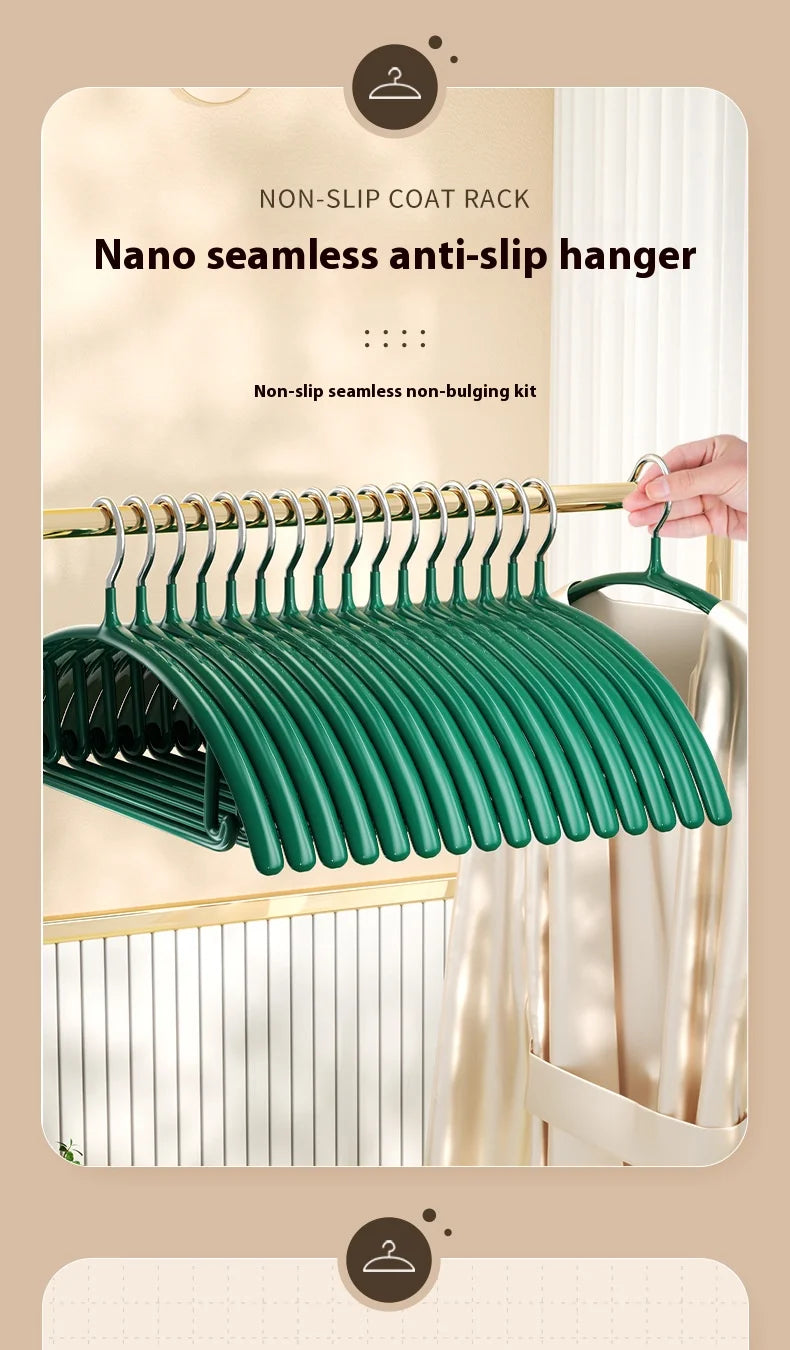 5pcs Nano seamless anti slip clothes hanger stand hanger non marking storage, thick clothing support, anti slip stainless steel