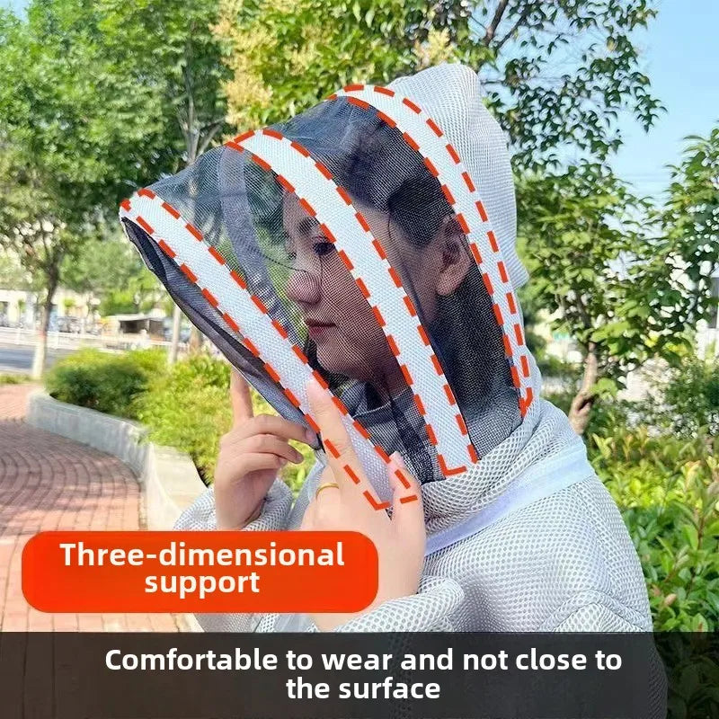 Beekeeping anti-bee clothing protective clothing, new thickened air whole body conjoined bee equipment, 3D breathable anti-bee c