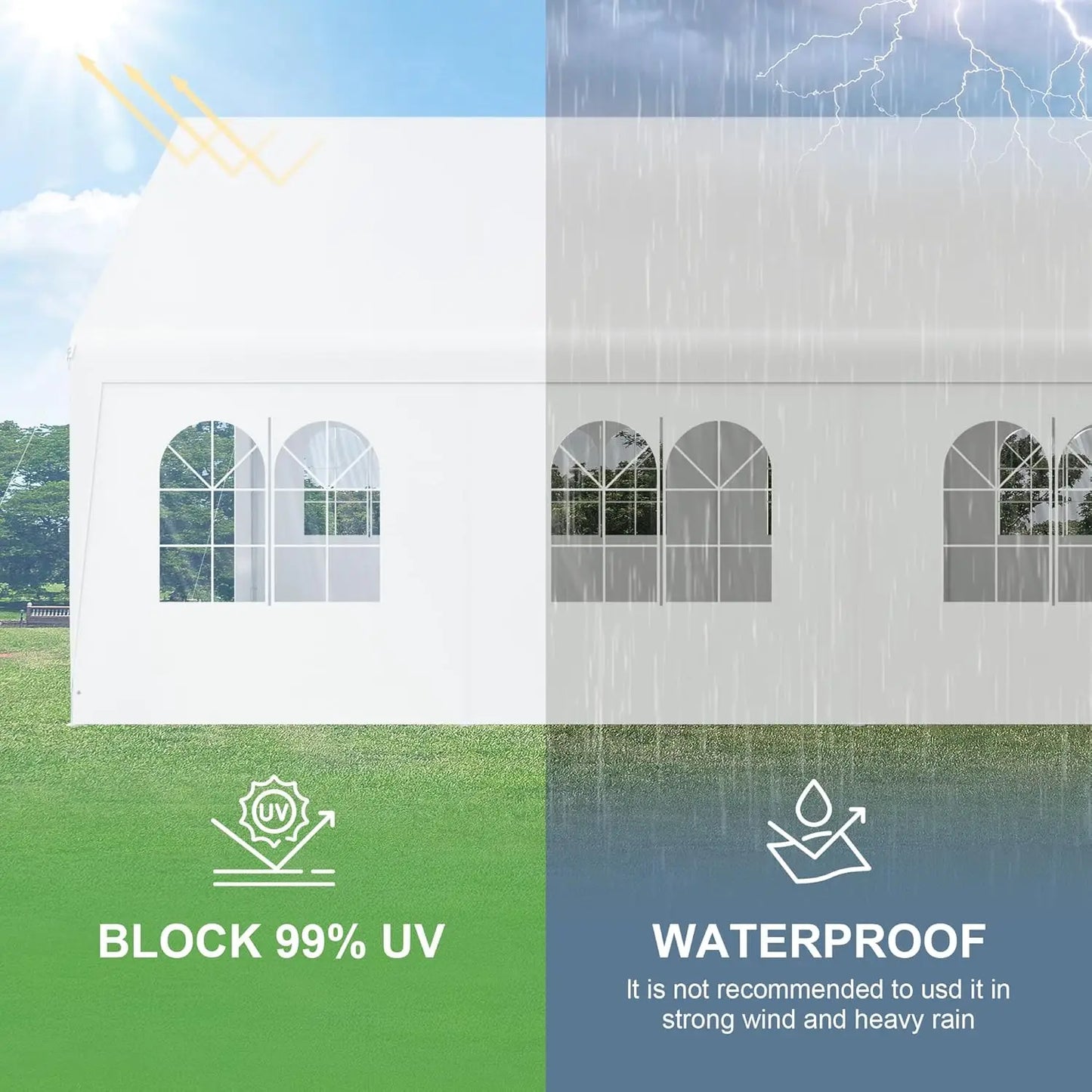 Heavy Duty 20x20 Large Metal Carport Shelter Portable Garage Canopy Tent for Party Event RV Boat Storage 236x236, Customized
