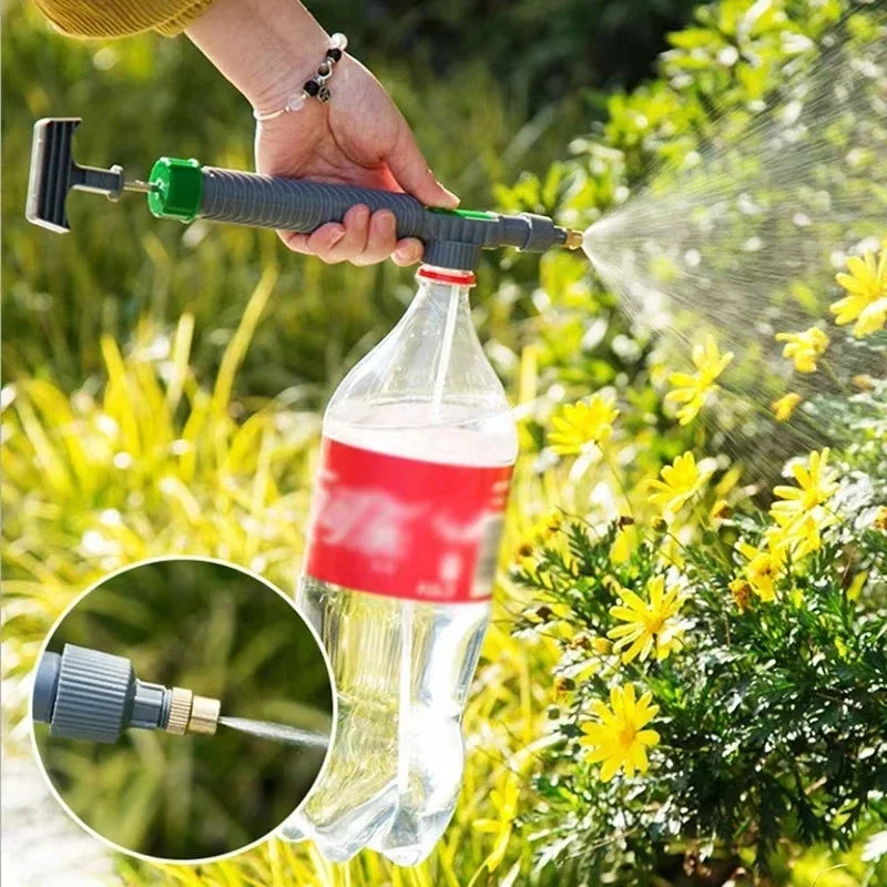 Sprayer Adjustable Drink Bottle Spray Head Nozzle High Pressure Air Pump Garden Watering Sprayer Manual Agriculture Tool