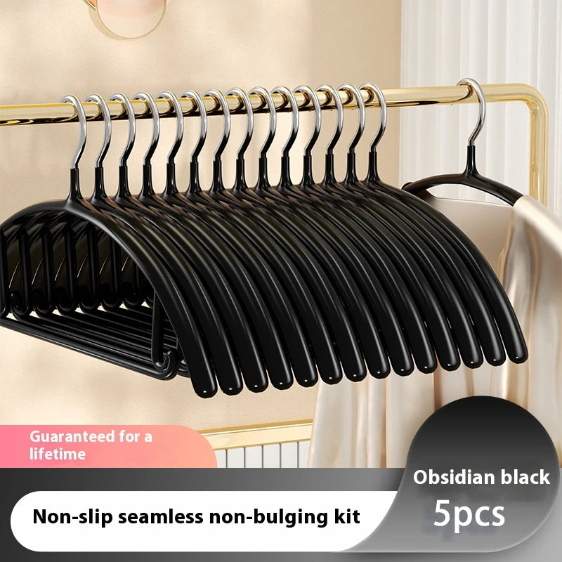 5pcs Nano seamless anti slip clothes hanger stand hanger non marking storage, thick clothing support, anti slip stainless steel