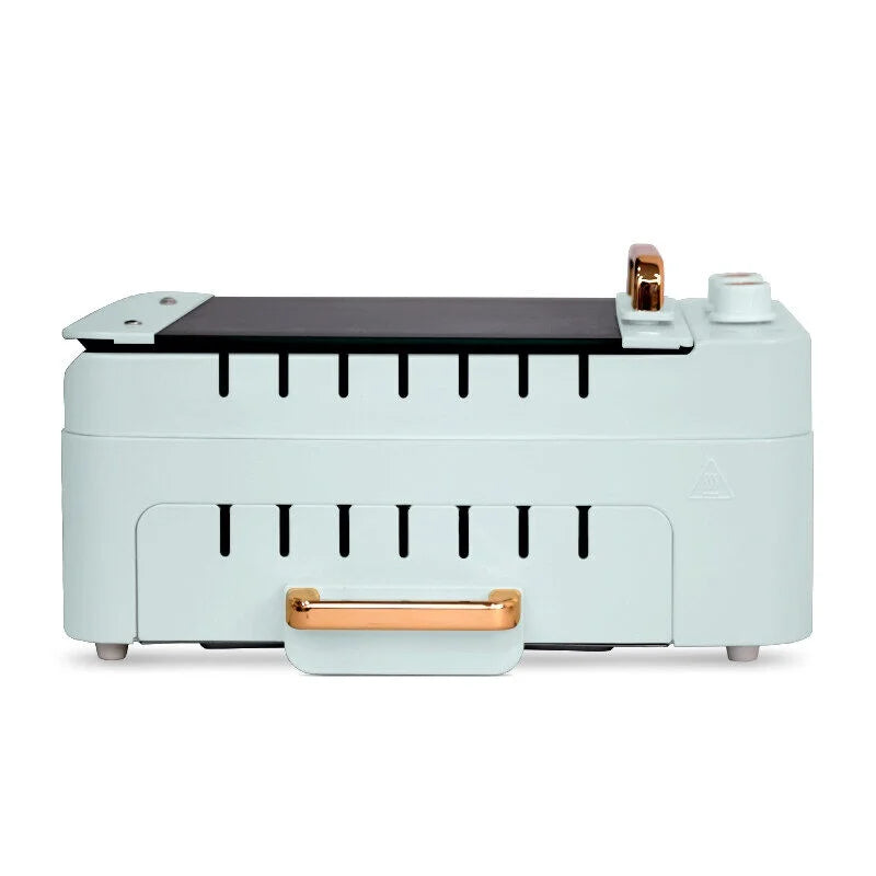 TJean Multifunctional Household Smokeless Electric Barbecue Grill - White / Green