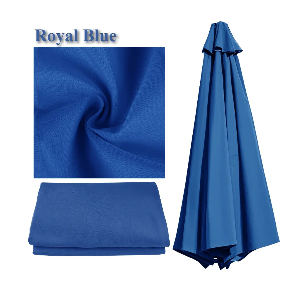 Replaceable Parasol Top Cloth Garden Outdoor Patio Canopy Umbrella Cover Sunshade Garden Canopy UV Protection 2m/2.5m/2.7m/3m