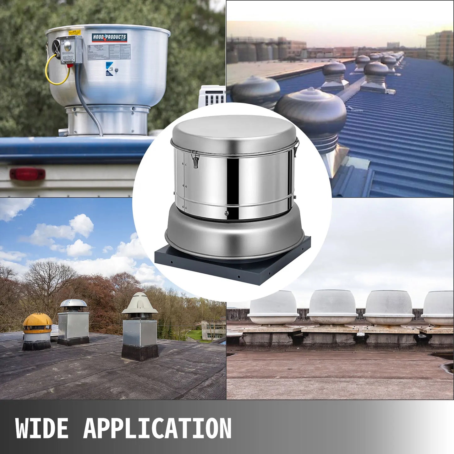 SucceBuy 1400/2400 CFM Roof Fan Up-blast Restaurant Exhaust Fans with High Speed 250W