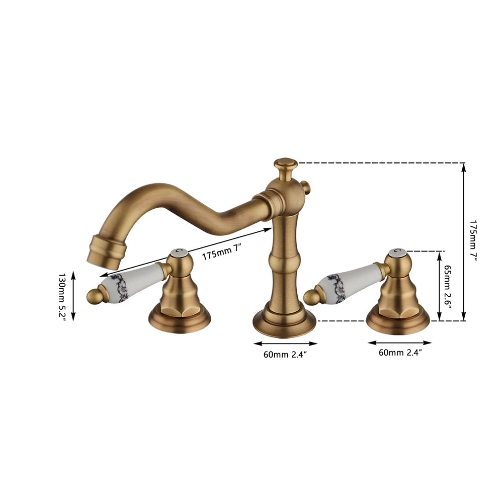 Bathroom Basin Faucet Set – Double-Handle Deck-Mounted
Includes 3-piece brass and chrome taps for hot and cold water. Stylish and durable mixer faucet set for bathtubs and sinks.