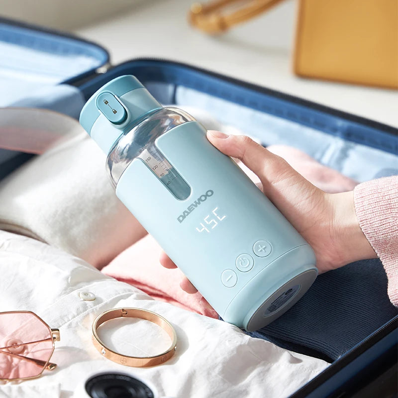 Wireless Milk Conditioner Portable Kettle USB Rechargable Water Bottle LED Display Thermos Cup Portable Heating Cup Milk Warmer