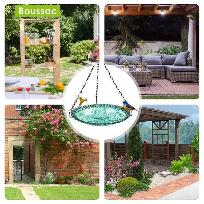 New Bird Flower Shaped Hanging Bird Feeder Birdbath for Garden Outdoor Decor Yard Farm Supplies Hummingbird Feeder Supplies