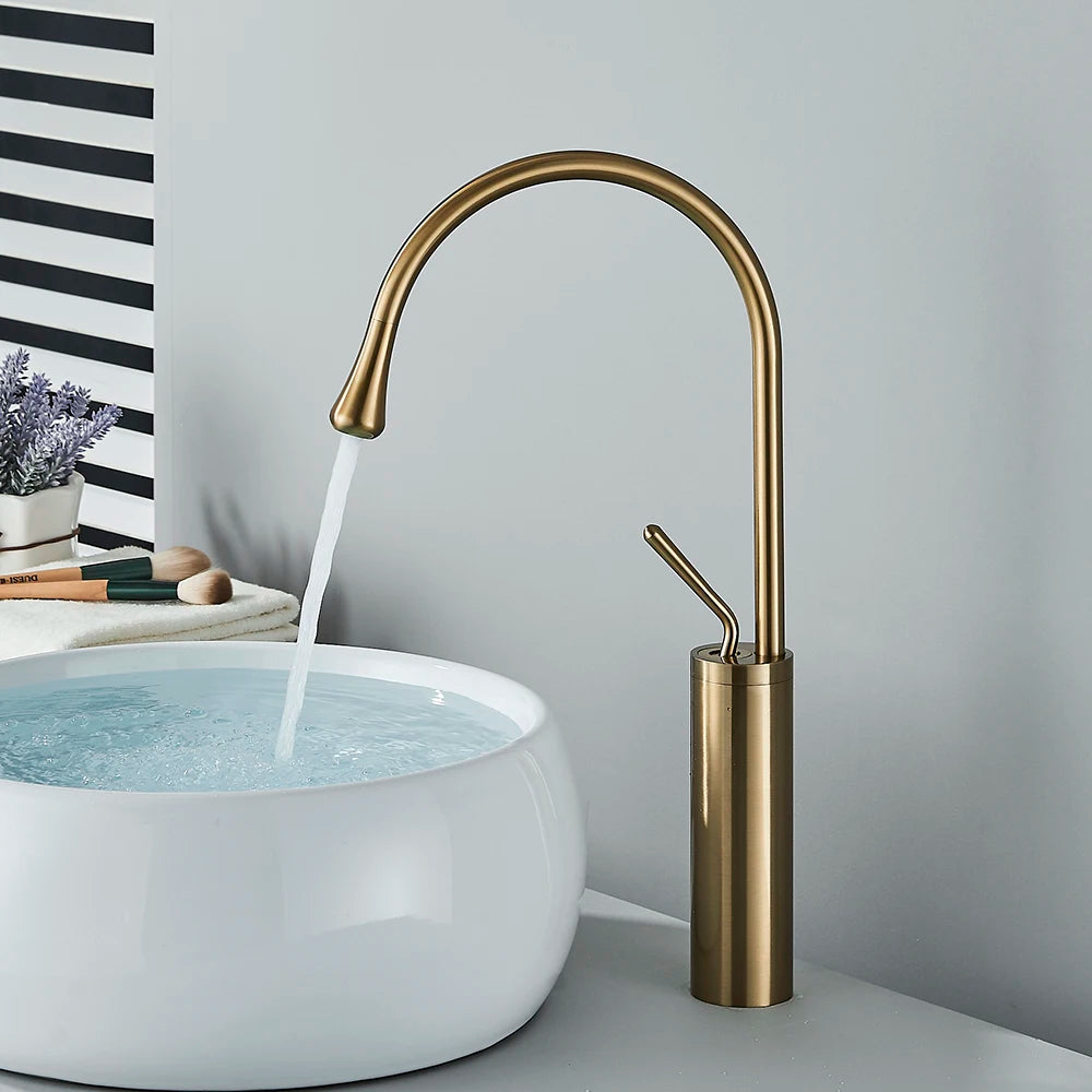 Modern Basin Faucet Bathroom Sink Faucets 360 Rotation Deck Mounted Bathroom Faucet Hot Cold Water Tap Crane For Kitchen Or Bath