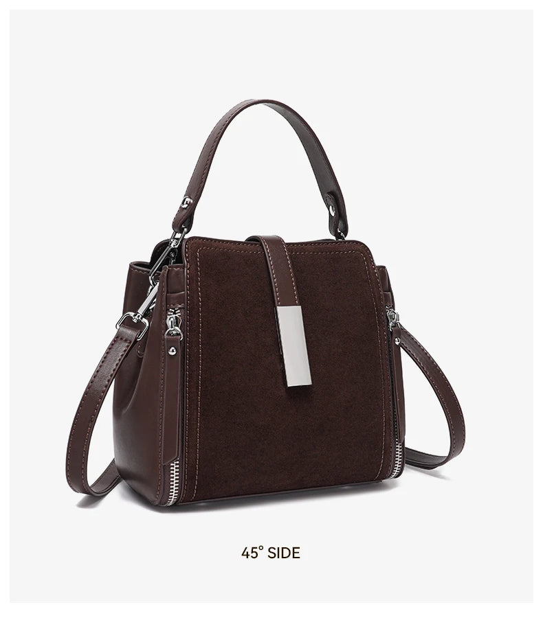 Winter Vintage Suede Leather Women’s Bag – Luxury Cowhide Design Elegant shoulder and crossbody handbag with a timeless vintage look. Soft, durable, and perfect for stylish winter wear.