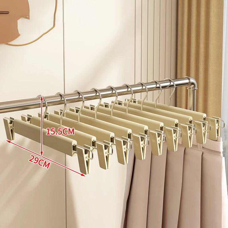 5PCS Pants Hangers with strong seamless Clips Adjustable clamp Rack Skirt Hangers Non-Slip Trousers Hanger Jeans Clothes Hangers