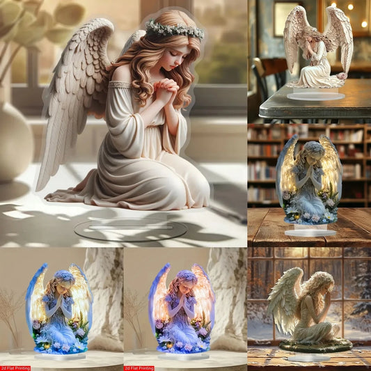 Elegant Wings Fairy Angel Prayer 2D Flat Acrylic Table Decoration ,Home,Office,Cafe,room,Studio,Desktop Ornament
