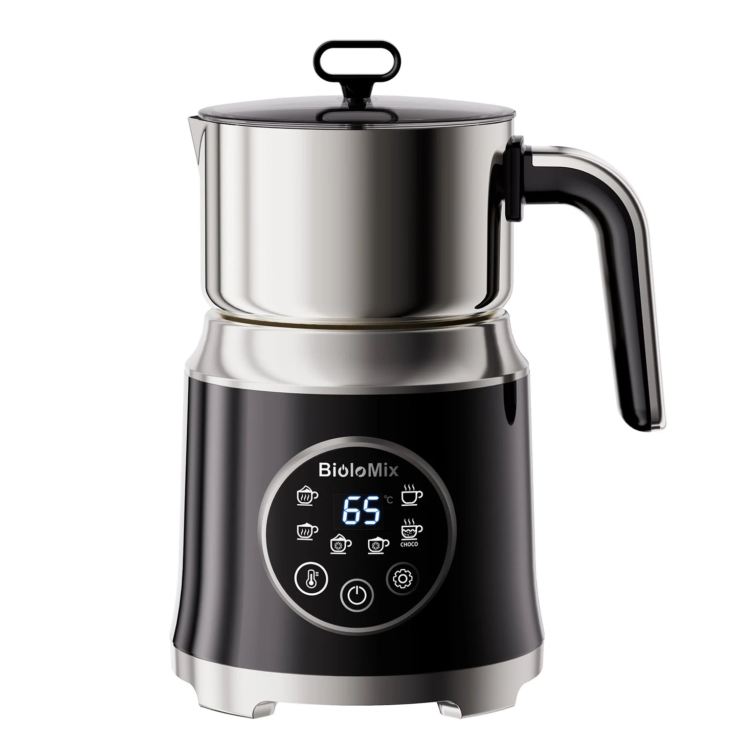 BioloMix 7-in-1 Steamer Detachab Electric Milk Frother Automatic Hot/Cold Foam Maker for Coffee, Hot Chocolate Dishwasher Safe