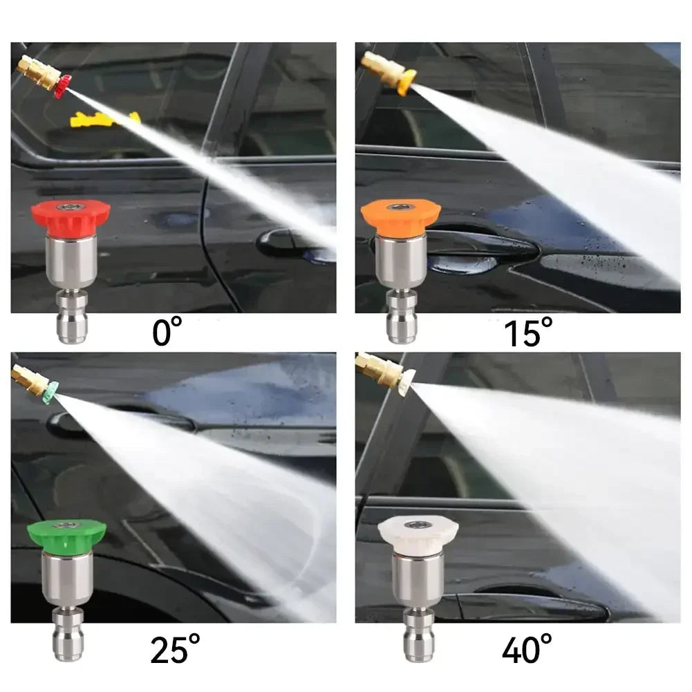 360° Rotatable Pressure Washer Nozzle Tips Kit for 1/4 Quick Connect 4000 PSI Multiple Degrees 0 15 25 40 Degree Spray Nozzles