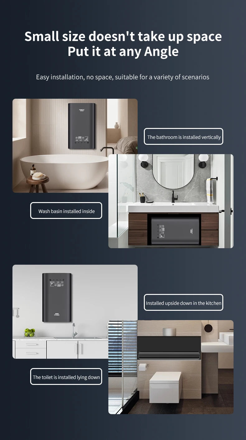 3 Phase 380V 24Kw Electric Tankless Water Heater Household Bath Instant Fast Heat Large Amount of Water For Shower Bathroom