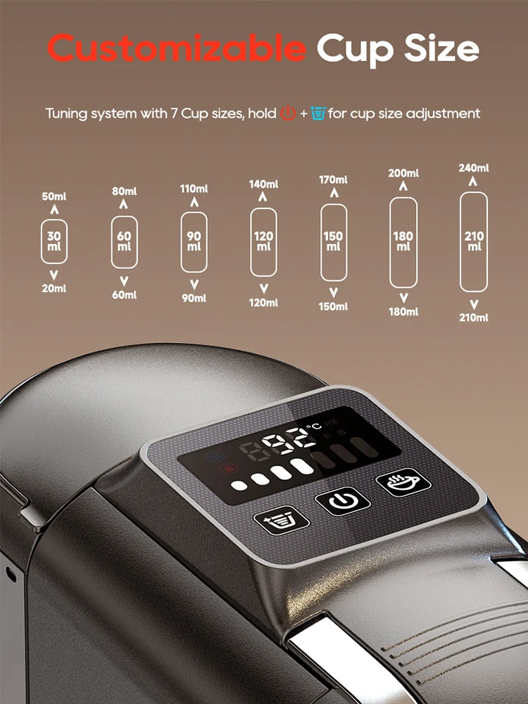 HiBREW 5in1 Capsule Coffee Machine Hot/Cold Espresso Cafetera Cappuccino Coffee Maker Lavaza Dolce Gusto Nespresso Powder H2C