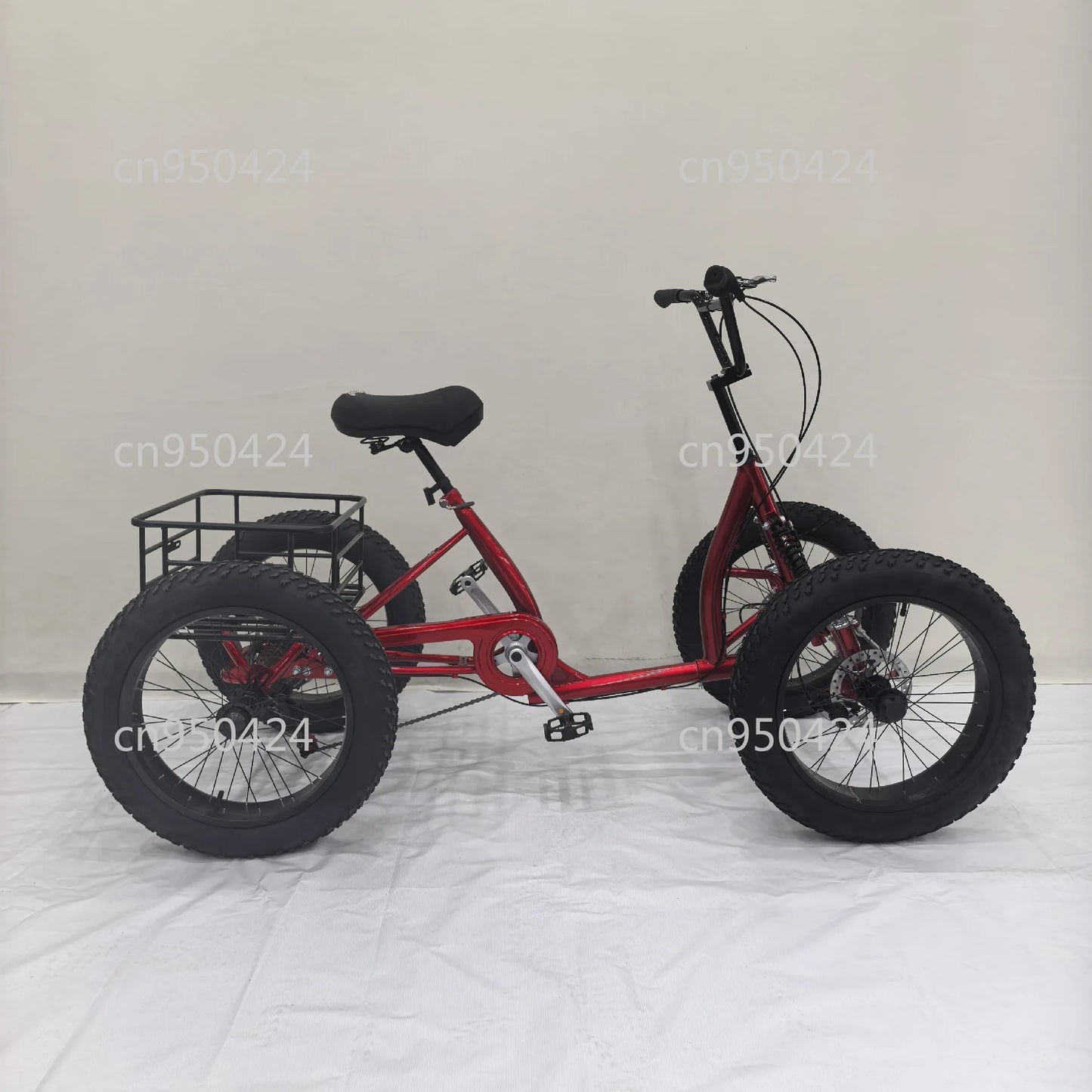 20inch cargo bike fat tire 4 wheel bicycle pedal four wheeler can be used as cargo for city travel with storage basket bicicleta